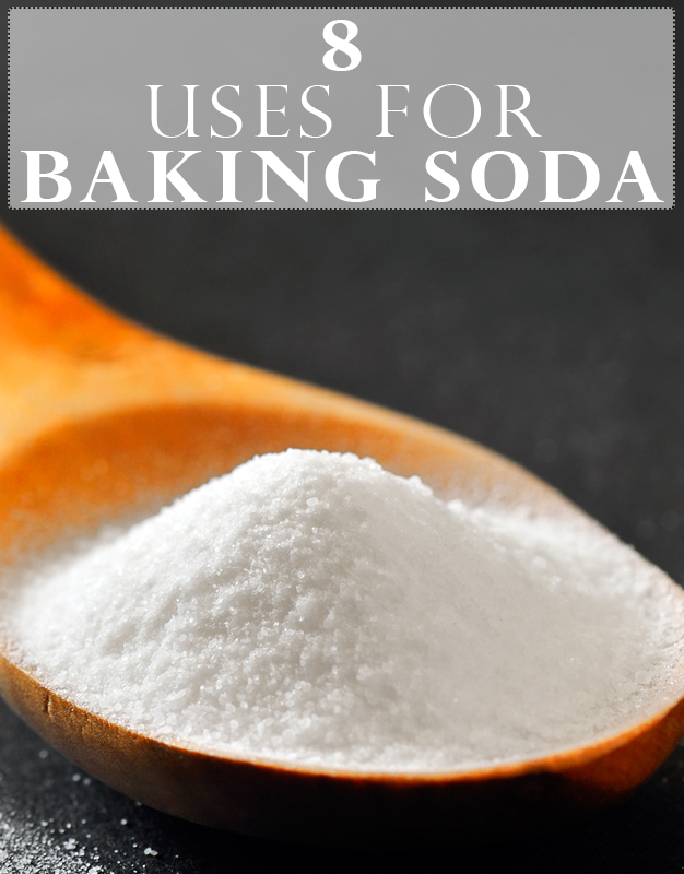 baking soda in a spoon