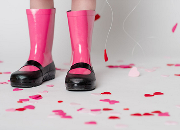 girl in pink booties